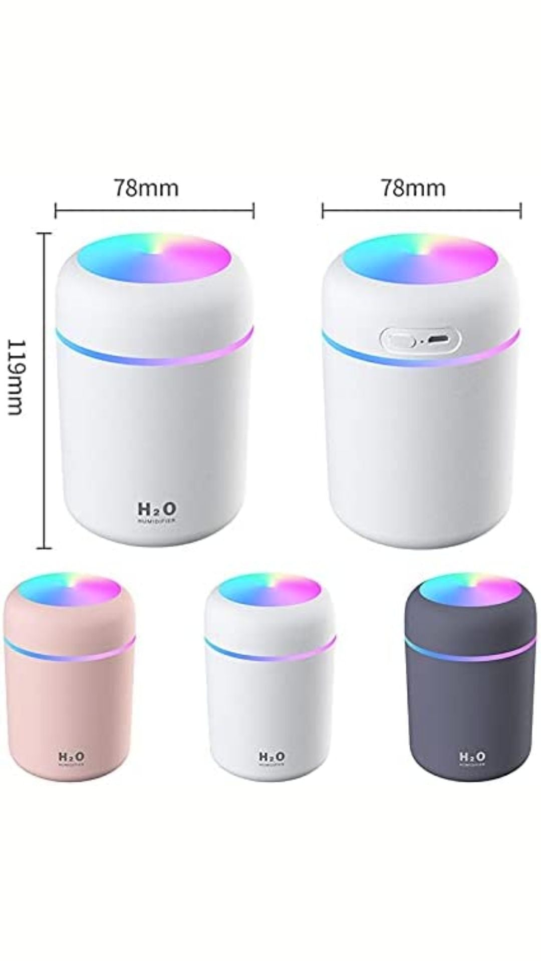 Humidificador Cilindrico Pequeno 300ml - imagen 3
