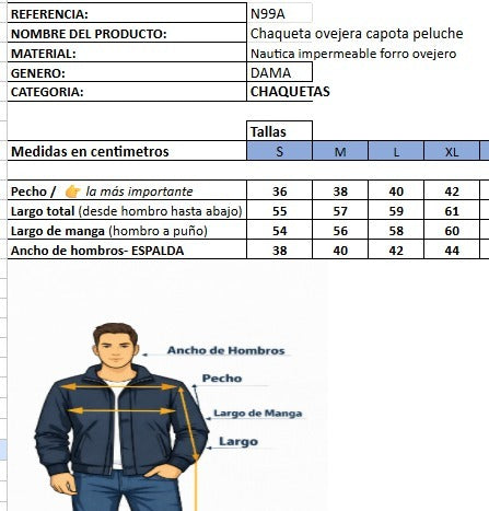 Chaqueta ovejera capota peluche N99A - imagen 1