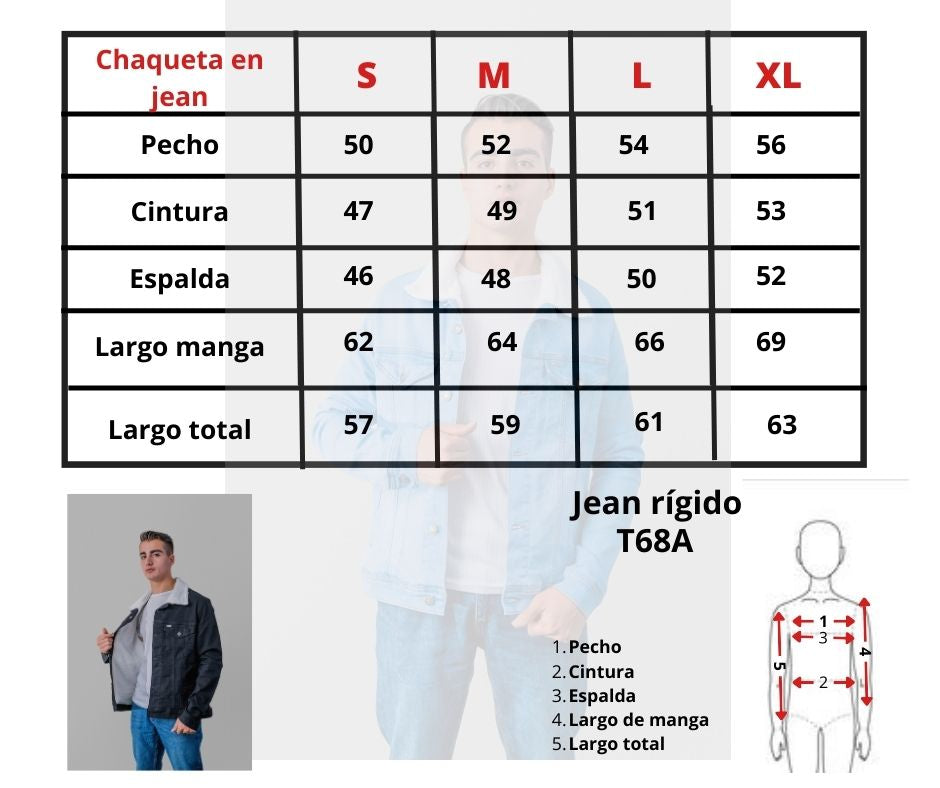 Chaqueta en jean con ovejero  T68A - imagen 3