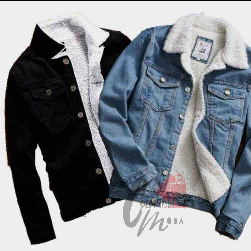 Chaqueta en jean con ovejero  T68A - imagen 2
