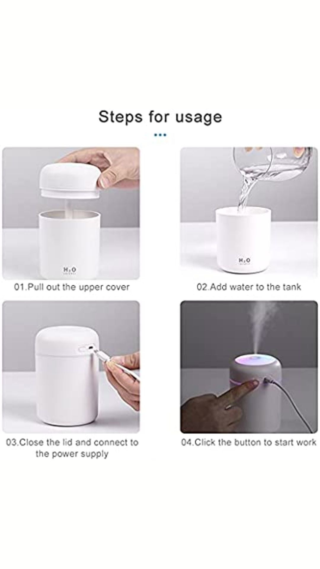 Humidificador Cilindrico Pequeno 300ml - imagen 2